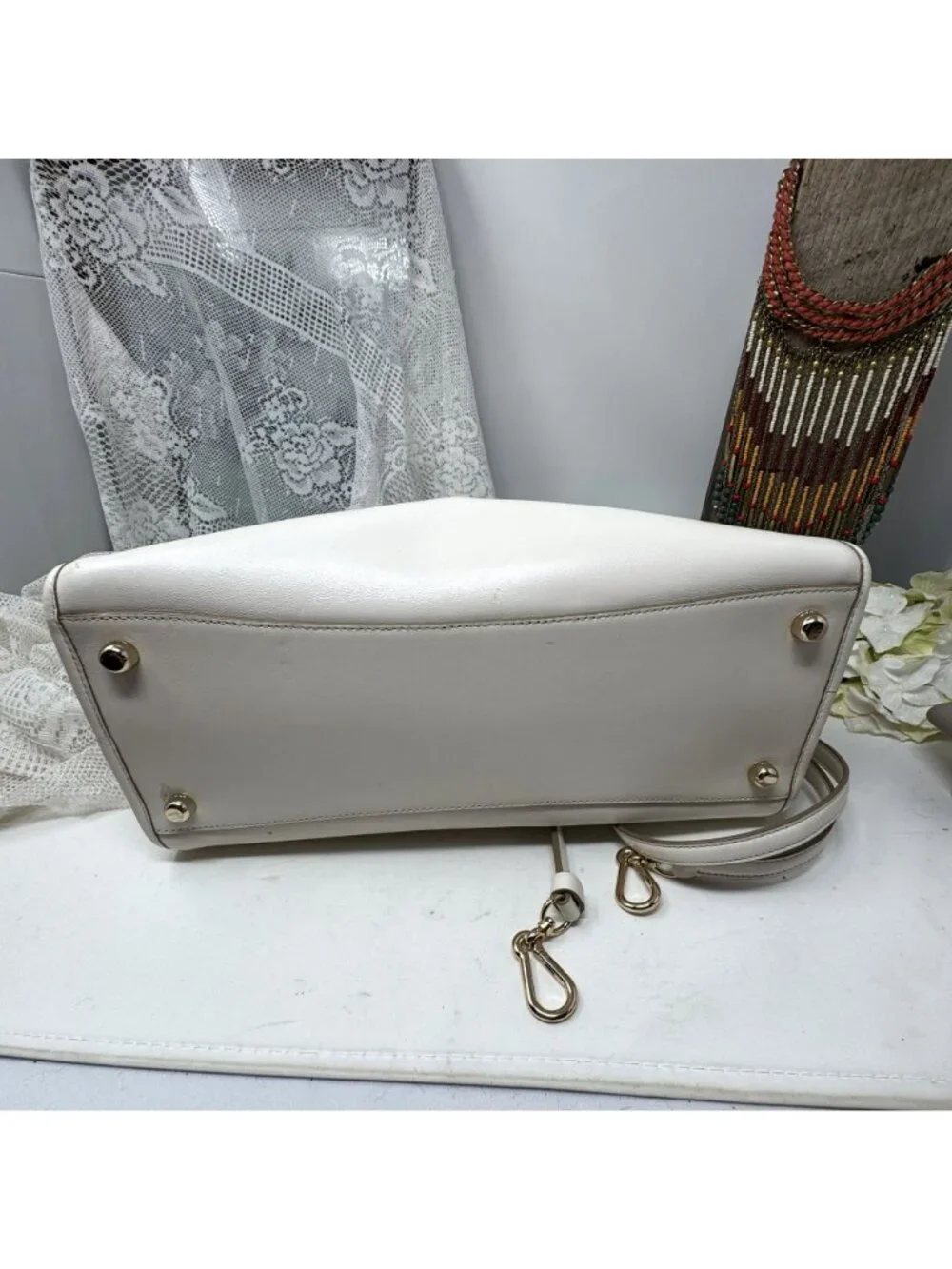 Coach Gramercy Studded Satchel  Color Chalk